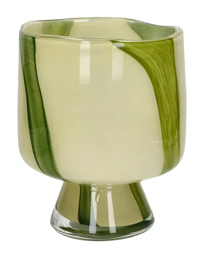 Bidkhome Camou Glass Vase 6.9in In Green