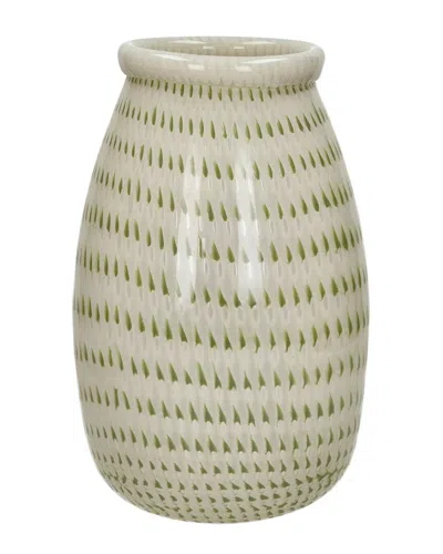 Bidkhome Camou Glass Vase 9.3in In Green
