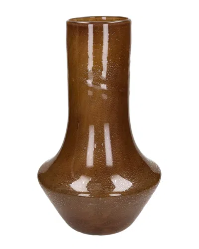 Bidkhome Camou Glass Vase 9.8in In Brown