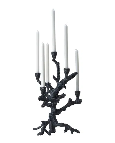 Bidkhome Candle Holder Apple Tree Graphite In Black