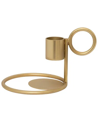 Bidkhome Candle Holder Double Ring In Gold