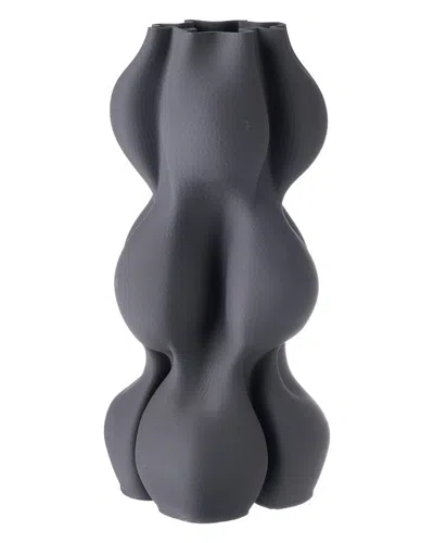Bidkhome Ceramic 3d Printed Vase In Black