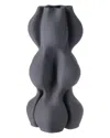 Bidkhome Ceramic 3d Printed Vase In Black