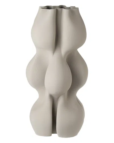 Bidkhome Ceramic 3d Printed Vase In Grey