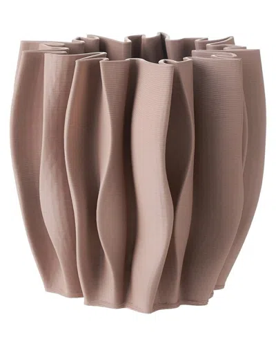 Bidkhome Ceramic 3d Printed Vase In Red