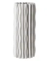 Bidkhome Ceramic 3d Printed Vase In White
