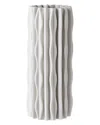 Bidkhome Ceramic 3d Printed Vase In White