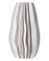 Bidkhome Ceramic 3d Printed Vase In White