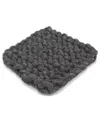 Bidkhome Chain Knitted Trivet Charocal 8x8 Wool In Charcoal