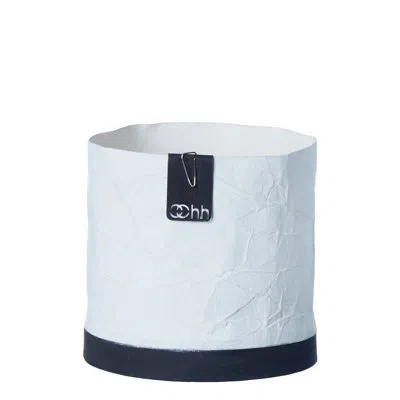 Bidkhome Creased Paper Pot Planter In White