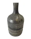 Bidkhome Decorative Silver Glass Bottle/vase In Silver