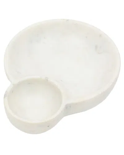 Bidkhome Dip Bowl Platter White Marble White