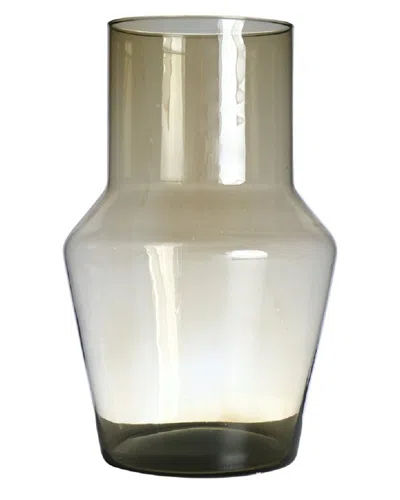 Bidkhome Evie Mouthblown Recycled Glass Vase Amber Dia 7.5