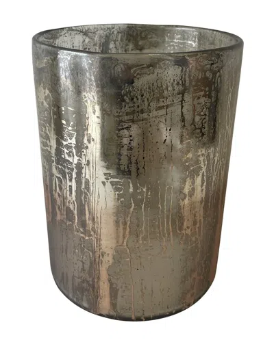 Bidkhome Glass Candle Holder In Silver