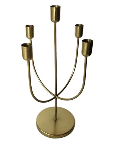 Bidkhome Gold Iron Candle Holder