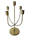 Bidkhome Gold Iron Candle Holder Gold