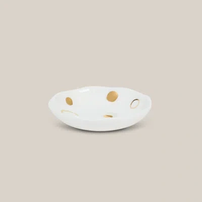 Bidkhome Good Morning Small Dish Circle Gold In White;gold