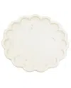 Bidkhome Large Clover White Marble Round Platter White