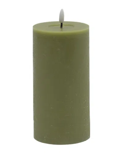 Bidkhome Large Flameless Pillar Candle In Green