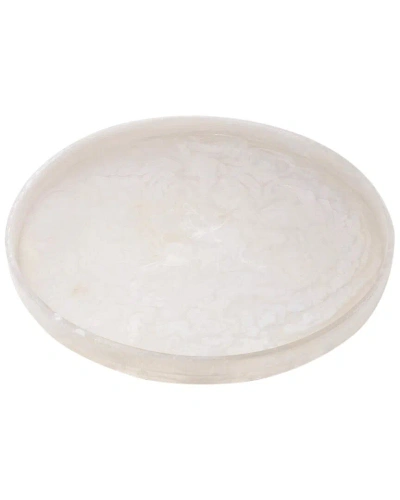 Bidkhome Large Round Tray In White