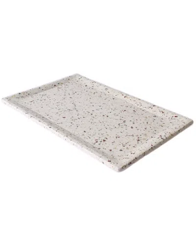 Bidkhome Large Terrazzo Tray In White