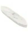 Bidkhome Marble Boat Shape Platter Large White