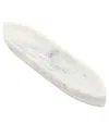 Bidkhome Marble Boat Shape Platter Small White