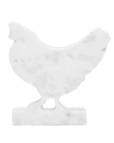 Bidkhome Marble Rooster In White