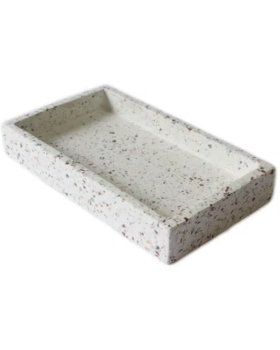 Bidkhome Medium Terrazzo Tank Tray In White