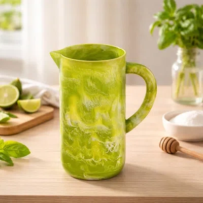 Bidkhome Orange Resin Pitcher In Green