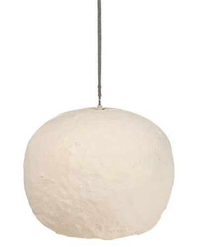 Bidkhome Paper Mache Small Pendant In Neutral