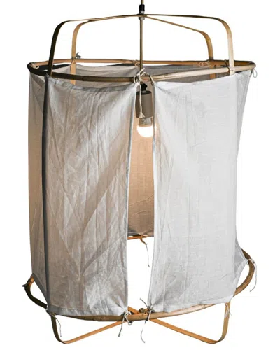 Bidkhome Pendant Light With Natural Bamboo Frame In Brown