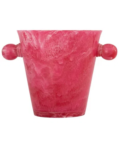 Bidkhome Pink Resin Ice Bucket With Handles
