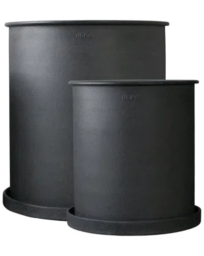 Bidkhome Plant Pot 2 Set In Black