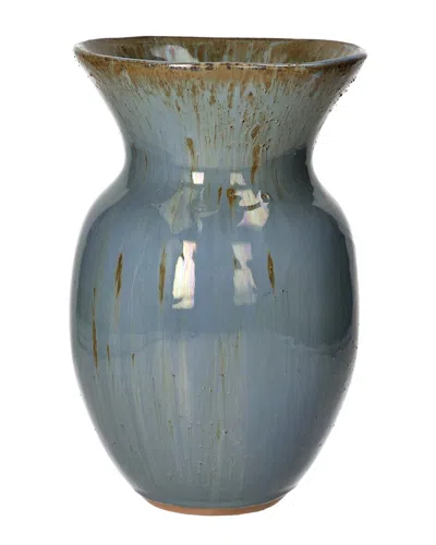 Bidkhome Poppy Vase Earthenware Duck 6.7in In Blue