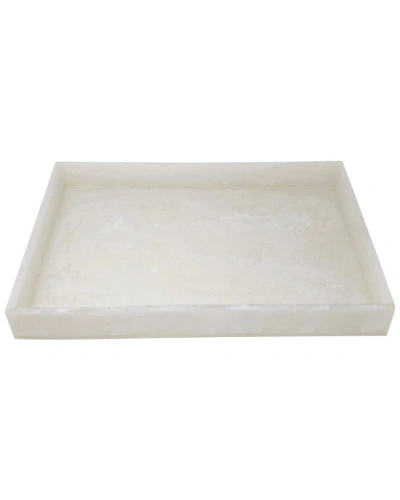 Bidkhome Resin Rectangular Tray In White