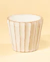 Bidkhome Rustic Fluted Pot In White