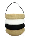 Bidkhome Seagrass & Leather Basket In Black