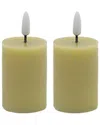 Bidkhome Set Of 2 Flameless Pillar Candles In Beige