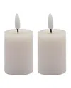 Bidkhome Set Of 2 Flameless Pillar Candles In Pink