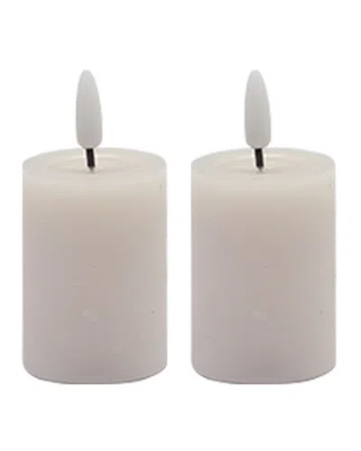 Bidkhome Set Of 2 Flameless Pillar Candles In Pink