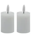Bidkhome Set Of 2 Flameless Pillar Candles In White