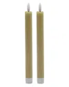 Bidkhome Set Of 2 Medium Flameless Taper Candles In Beige