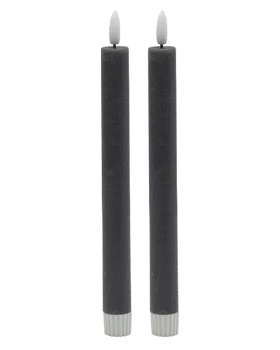 Bidkhome Set Of 2 Medium Flameless Taper Candles In Gray