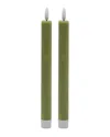 Bidkhome Set Of 2 Medium Flameless Taper Candles In Green