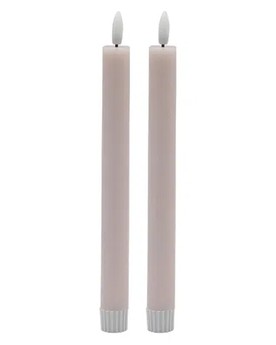 Bidkhome Set Of 2 Medium Flameless Taper Candles In Pink
