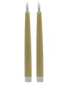 Bidkhome Set Of 2 Pointed Flameless Taper Candles In Beige