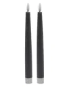 Bidkhome Set Of 2 Pointed Flameless Taper Candles In Gray