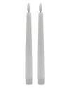 Bidkhome Set Of 2 Pointed Flameless Taper Candles In White