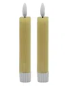 Bidkhome Set Of 2 Small Flameless Taper Candles In Beige